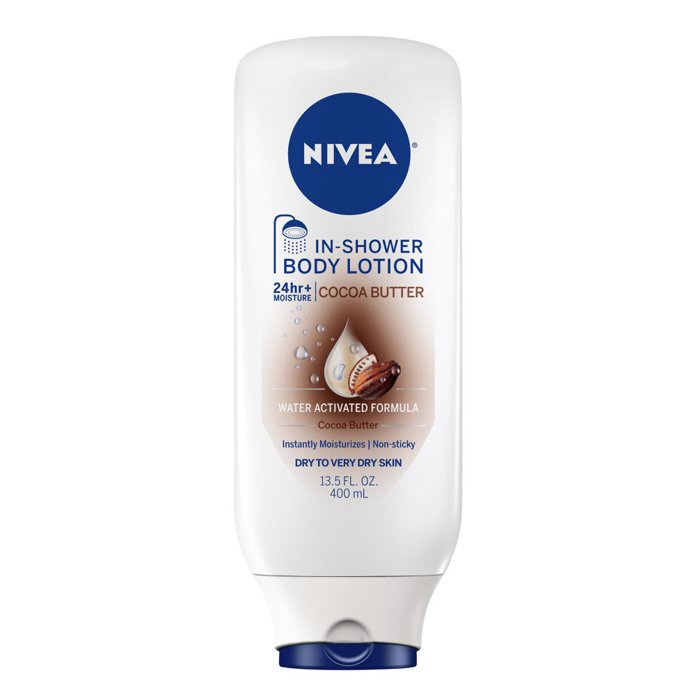 Nivea In-Shower Body Lotion With Cocoa Butter For Dry To Very Dry Skin - 13.5 oz